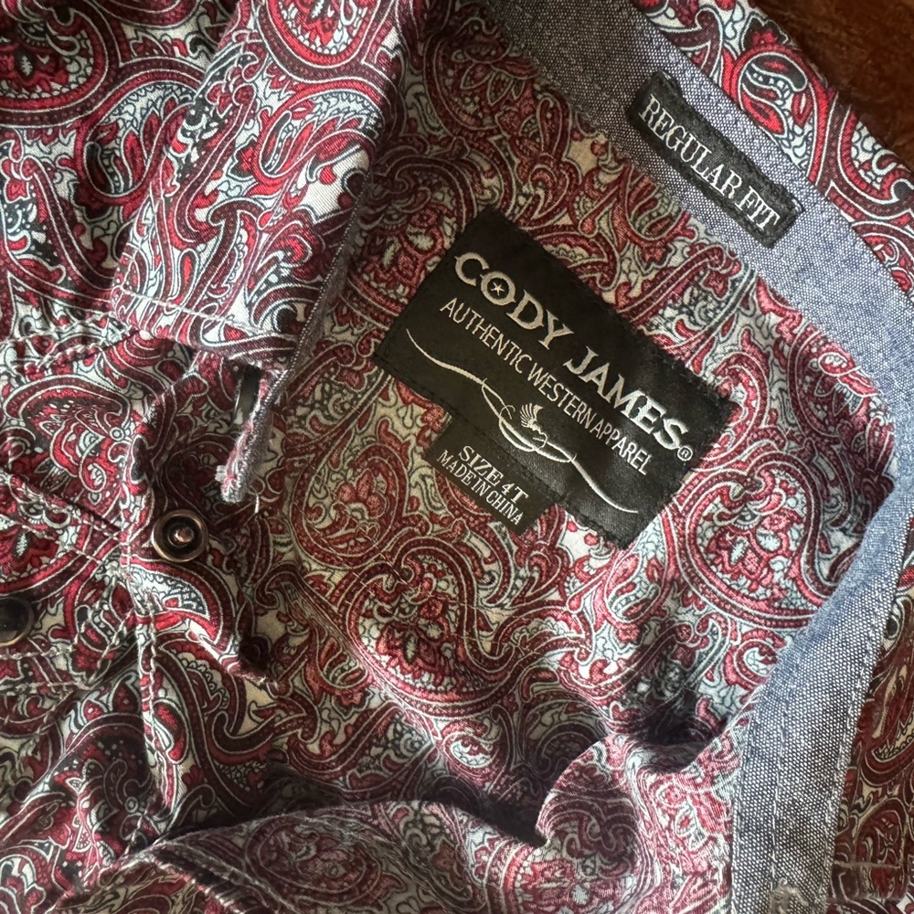 Cody James Boys Paisley Button-Down Shirt - Size 4T - Picture 5 of 5